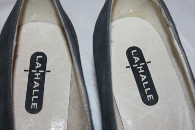 Escarpins LA HALLE En Cuir Gris – Taille 37, Talon Carré, Bon état