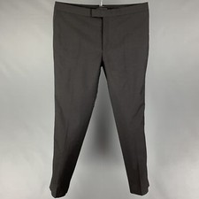 ALEXANDER MCQUEEN Size 40 Black Wool Mohair Tuxedo Dress Pants