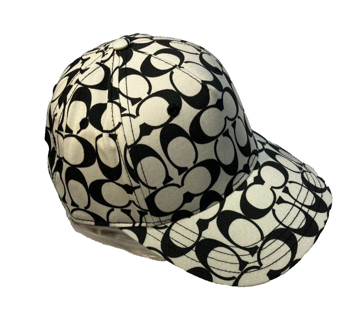 Coach Signature Jacquard Baseball cap Unix M-L Adjustable WHT-BLK 