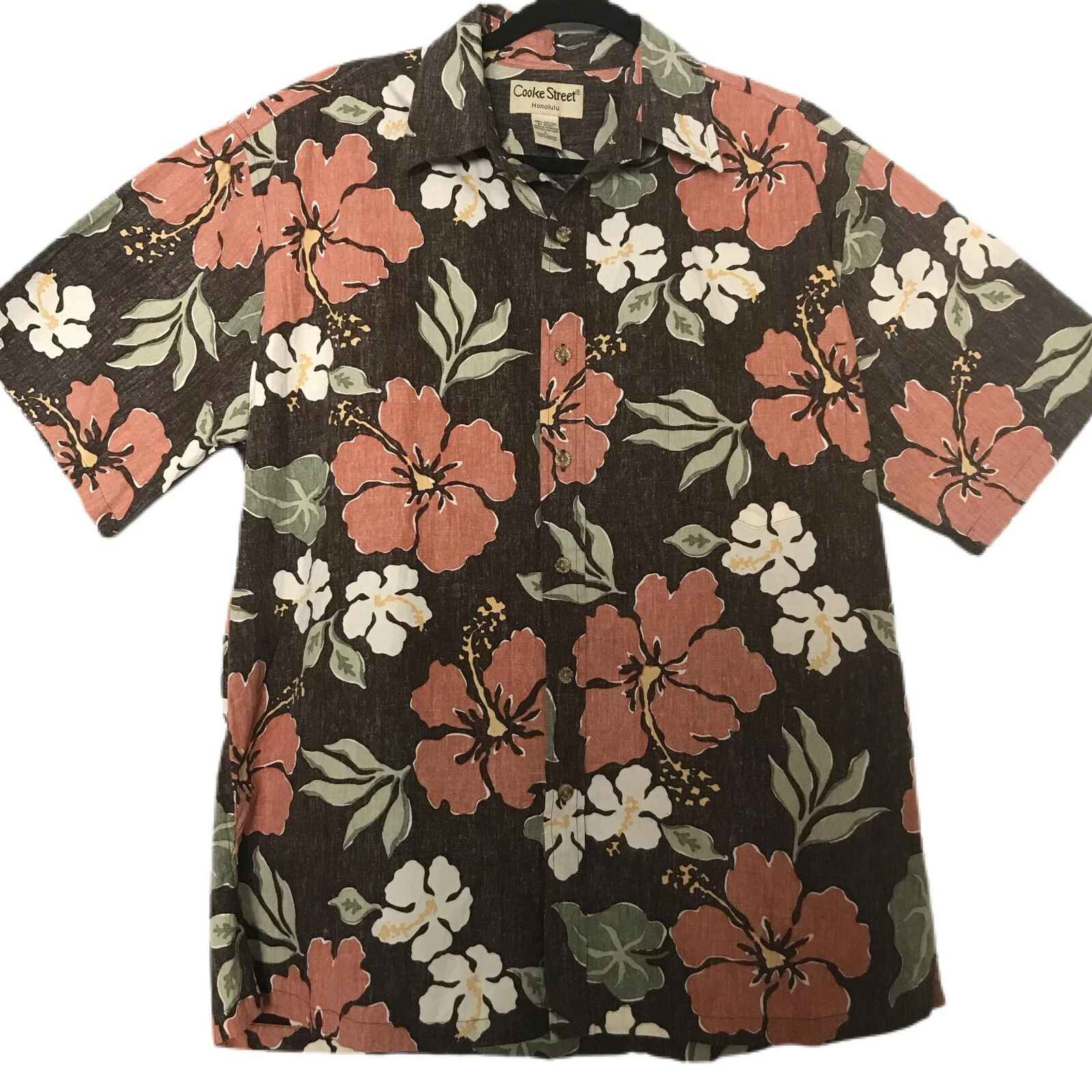 Cooke Street Honolulu Men's Multicolored Floral Print Button Down Cotton Shirt L