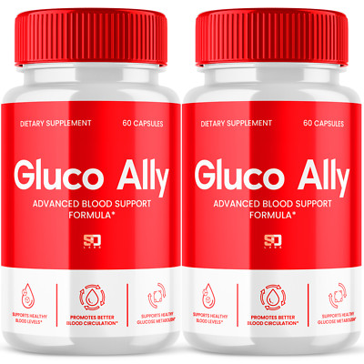 (2 Pack) Gluco Ally Pills - Gluco Ally Blood Health Support Formula - 120 Caps
