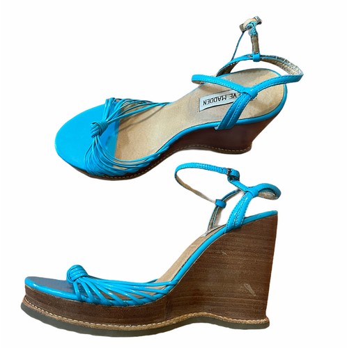 Steve Madden Y2k Blue Platform Wedges 