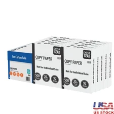 Copy Paper 20 Lb 92 Bright White 10 Ream Case 5000 Sheets Office Supply Letter