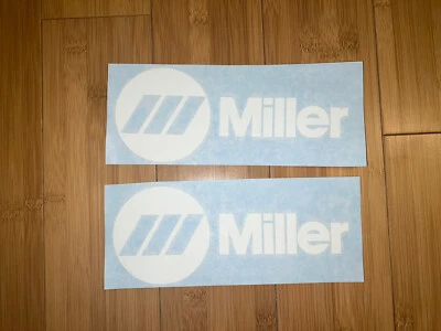 ORACLE MILLER WELDER 8” WIDE (set Of 2) Replacement DECAL STICKER WHITE VINYL USA