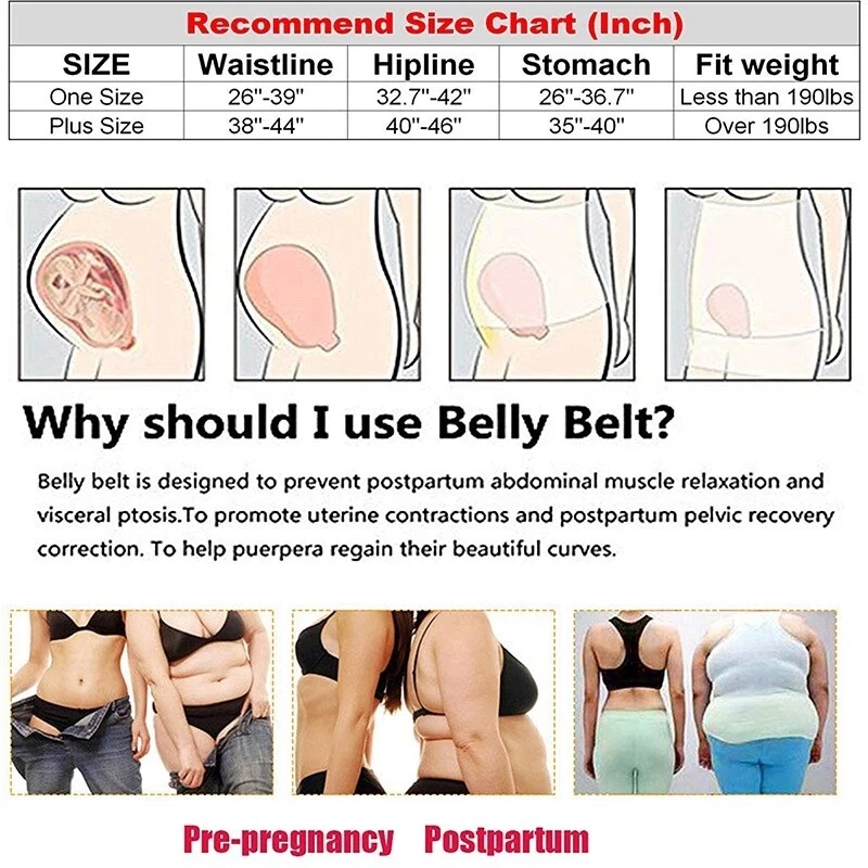 Postpartum Belly Wrap，3 in1 Support Belly Waist Pelvis C Section Recovery  Belt Girdle Shapewear for Women (Plus Size)