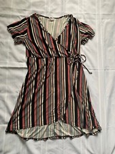 50% SALE Bobbie Brooks - Pink & Black Stripe Short Dress - Women's Plus Size 1X