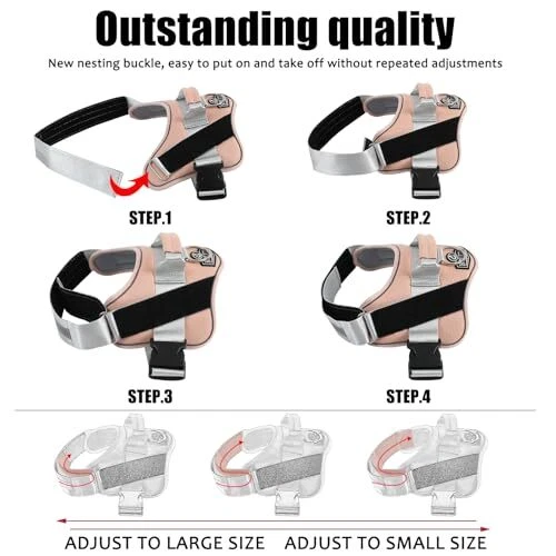 Dog Harness, No-Pull Reflective Dog Vest, XX-Large (Pack of 1) RosePink