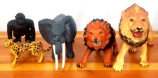 5 Realistic Jungle Animal Toys PVC Rubber JARU/Lucky Star/Other Lions, Elephant