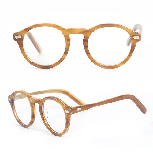 Vintage Full Rim Acetate Eyeglass Frame Retro Clear Lens Round Glasses Men Women - Picture 10 of 12