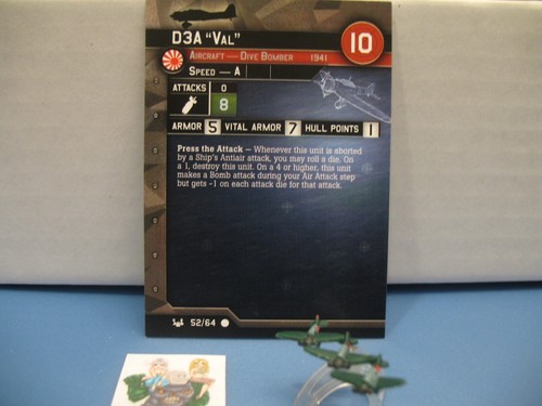 =Axis Allies War at Sea BASE SET D3A "Val" 52/64 with card=