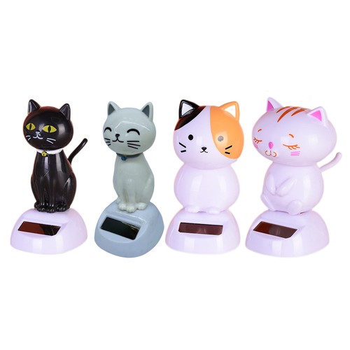 Solar Shaking Head Cat Ornament Car Dashboard Decor Car Home Room Decor
