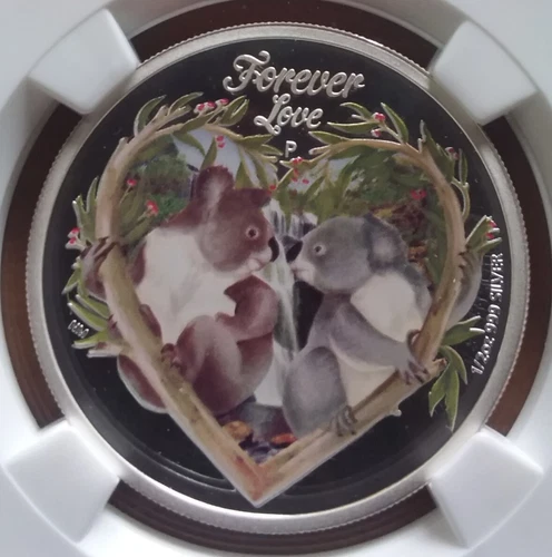 2012P Tuvalu Forever Love Koalas Colorized NGC PF70UCAM PF69 1/2 oz .999 Silver