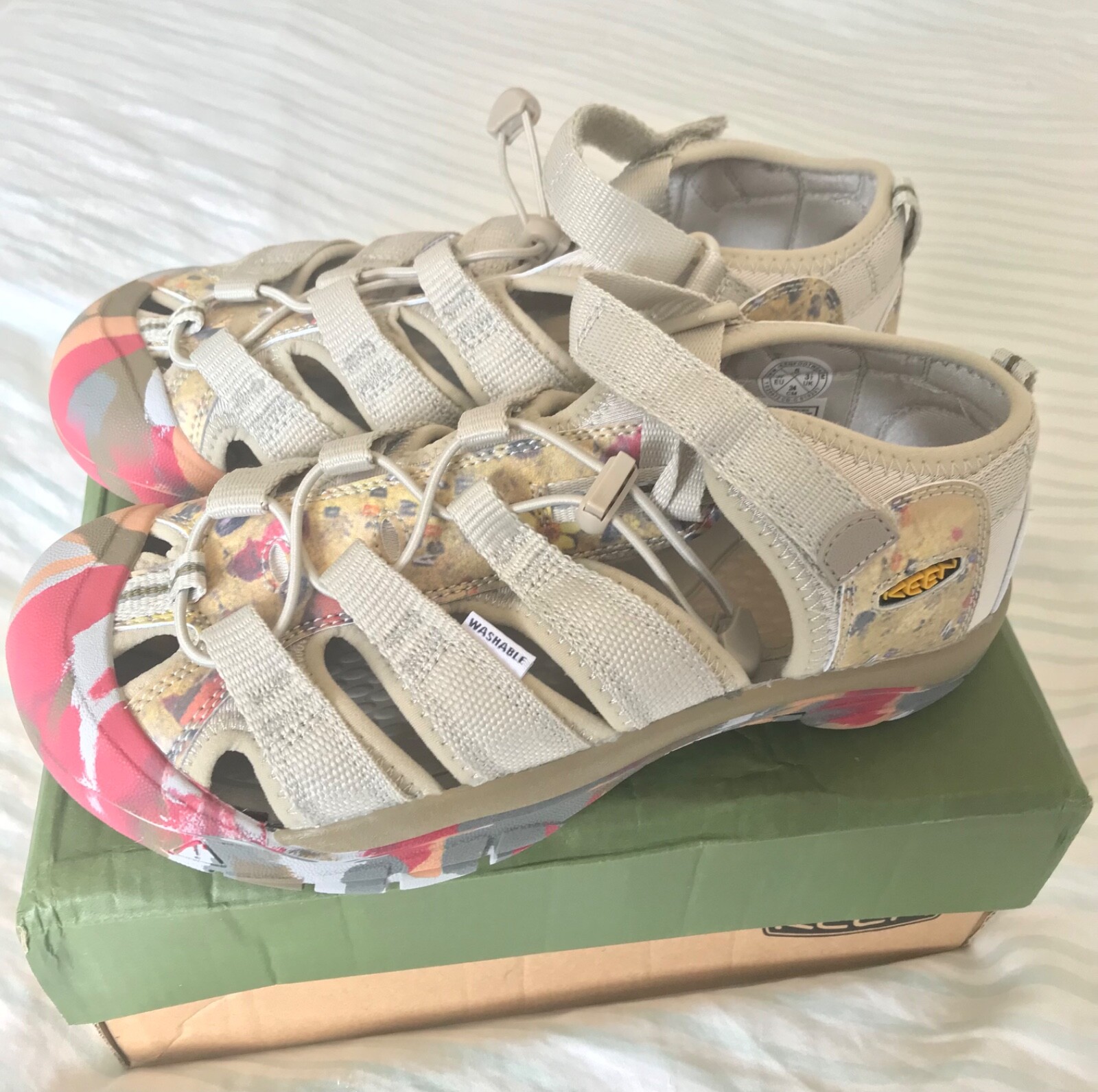 Nuovissimo sandalo Keen JASPER II per bambini beige mimetico taglia EU 37 UK3 5