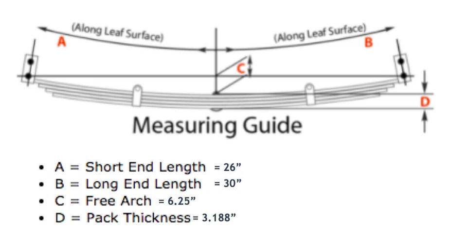 1 Pack of 9 Leaf Springs HUSKY Rear 56" For Chevy GMC with Bushings  - Image 4 of 4