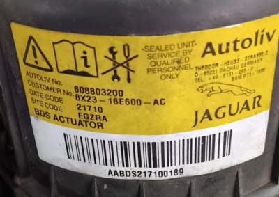 JAGUAR XF X250 8X23-16E600-AB Airbag Piéton SRS 2.70 Diesel 152kw 2009 23084971