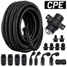 10FT 6AN 8AN CPE Fuel Line Hose Kit with Inline 100 Micron Fuel Filter Kit