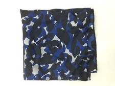  125 Ryan Seacrest Men'S Black Blue Camo Silk Handkerchief Pocket Square Hanky
