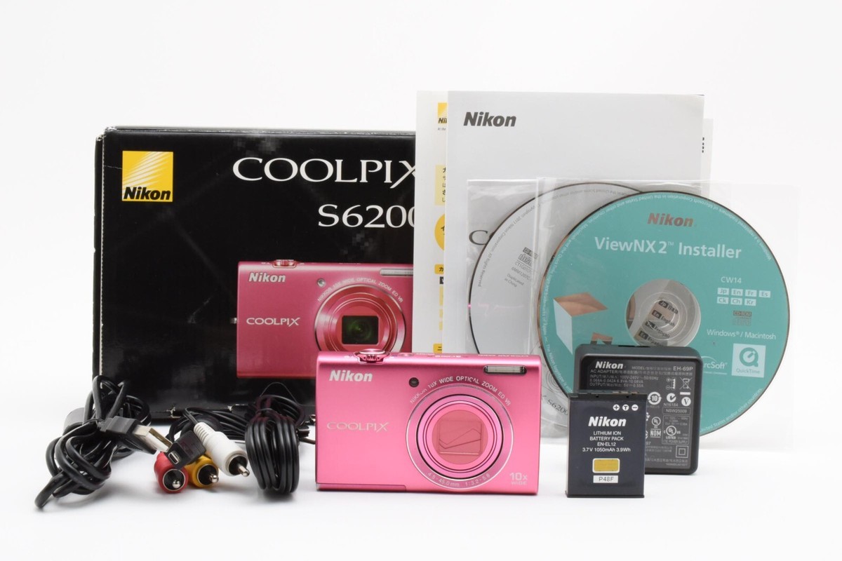 BOX] Nikon COOLPIX S6200 Pink Compact Digital Camera 16.0MP