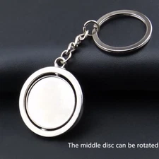 Round Blank Double 360 Rotating Metal Keychain Car Keyring Key Chain Ring Key 