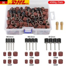 458 Stk. Schleifhülsen Kit mit Dorn Für Dremel Drehwerkzeuge Polieren Zubehör