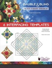 Plum Easy Bauble Bling Folded Ribbon Ornament Interfacing Templates 6 pk
