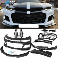 Fits 16-18 Chevy Camaro LT LS ZL1 Style Front Bumper Cover w/ DRL Fog Light
