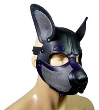 Leather Puppy Hood Custom Head Mask Novelty Costume Dog halloween