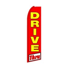 Drive Thru Swooper Flutter Feather Flag  3ft W x 11.5ft Tall