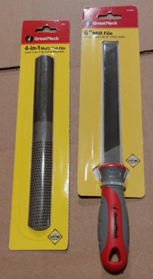 2 New Great Neck Files 4 in 1 Multi Cut File SR8C & 6'' Mill File HCMB6  -Tool30