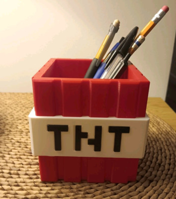 Minecraft TNT Block Pencil Holder / Desk Organizer