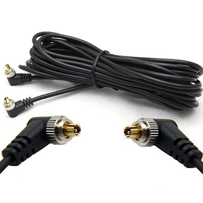 DSLRKIT 5M 16ft Male to Male M-M Flash PC Sync Cable Cord with Screw Lock