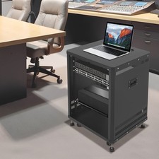 19" 15U Component Rack Rolling Cabinet DJ Equipment Cabinet for Audio Video