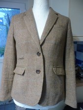 Joules Bronte Marrón Espiga Tweed Montar Hacking Chaqueta Talla 14