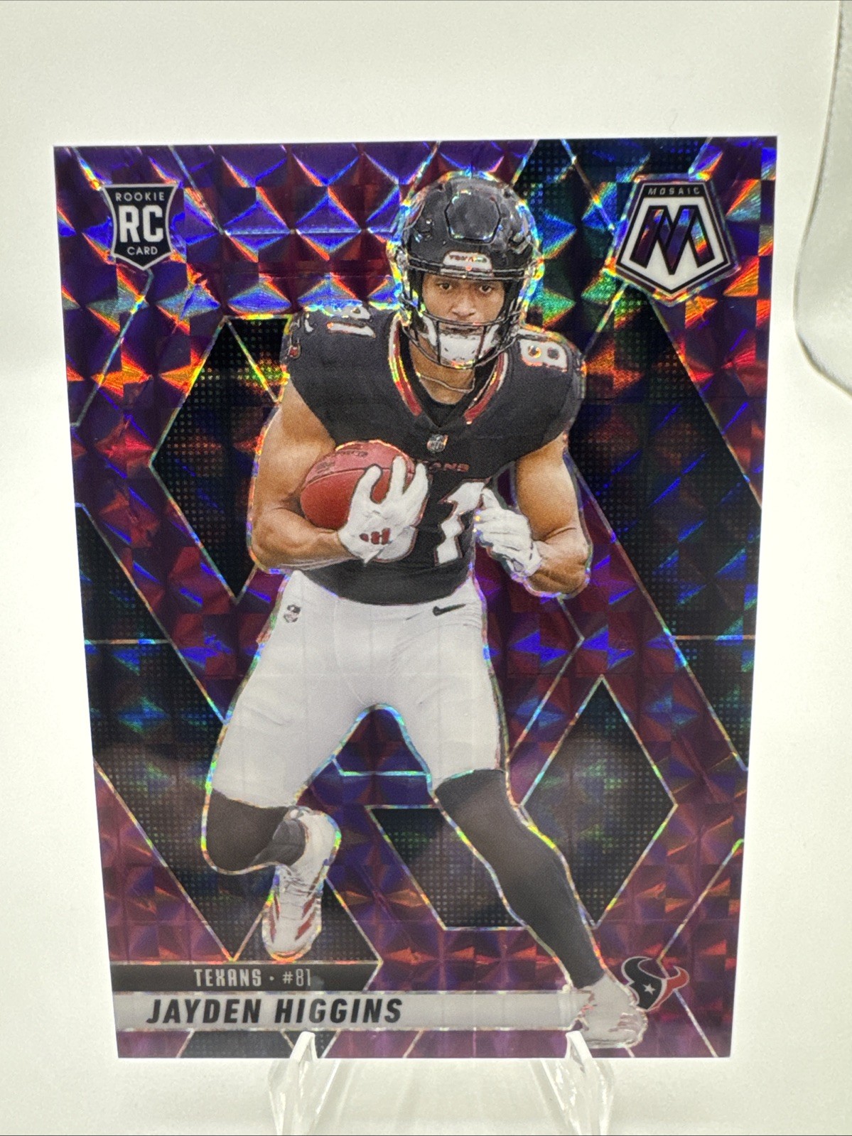 2025 Panini Mosaic Jayden Higgins /49 Rookie Purple Prizm RC #346