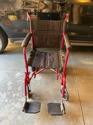 Medline Transport Wheelchair - Red (MDS808200ARE)