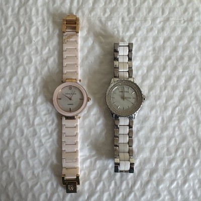 Anne Klein Diamond Women s Quartz Analog White Dial Ceramic/Steel Bracelet