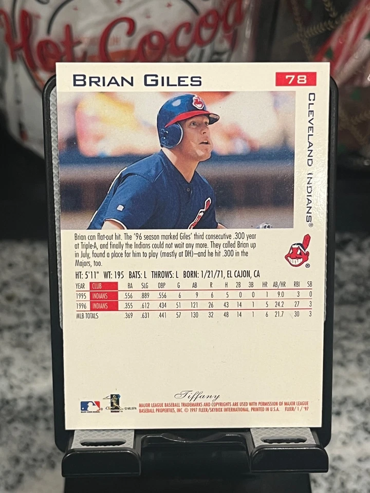 Fleer Baseball 1997 - Brian Giles SSP VARIACIÓN TIFFANY novato - raro Brian Giles Foto 2 de 3