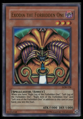 #ad Yugioh Exodia the Forbidden One LOB 124 Ultra Rare Unlimited NM Mint $54.99