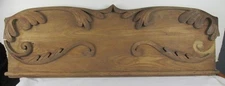 Antique Oak Pediment Topper Crown Applied Carving
