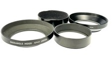 Unbranded 67mm Screw-In Metal Lens Hood Shades Lot of 4 Hoods
