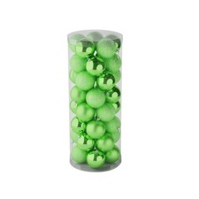 48 Light Green Baubles in Matt Shiny & Glitter Finish (8cm)