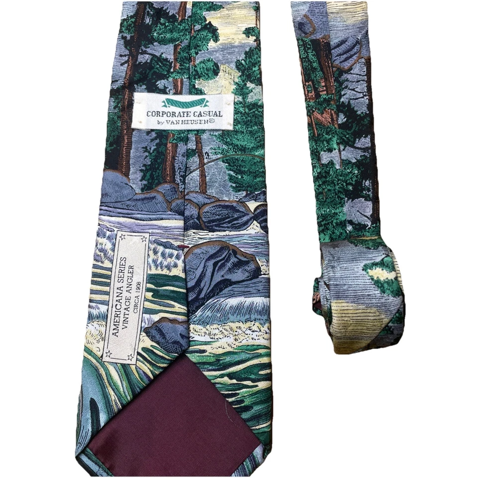 Corbata Cuello TANGO por Max Raab SERIE AMERICANA "Vintage Angler Circa 1908" SEDA Foto 4 de 4