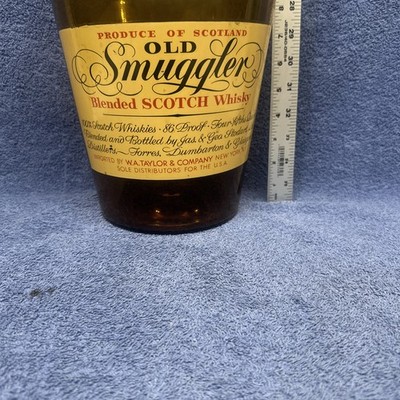 古酒　オールド・スマグラー OLD Smuggler 1000ml VINTAGE OLD SMUGGLER SCOTCH WHISKY GLASS DISPLAY BOTTLE 22” TALL