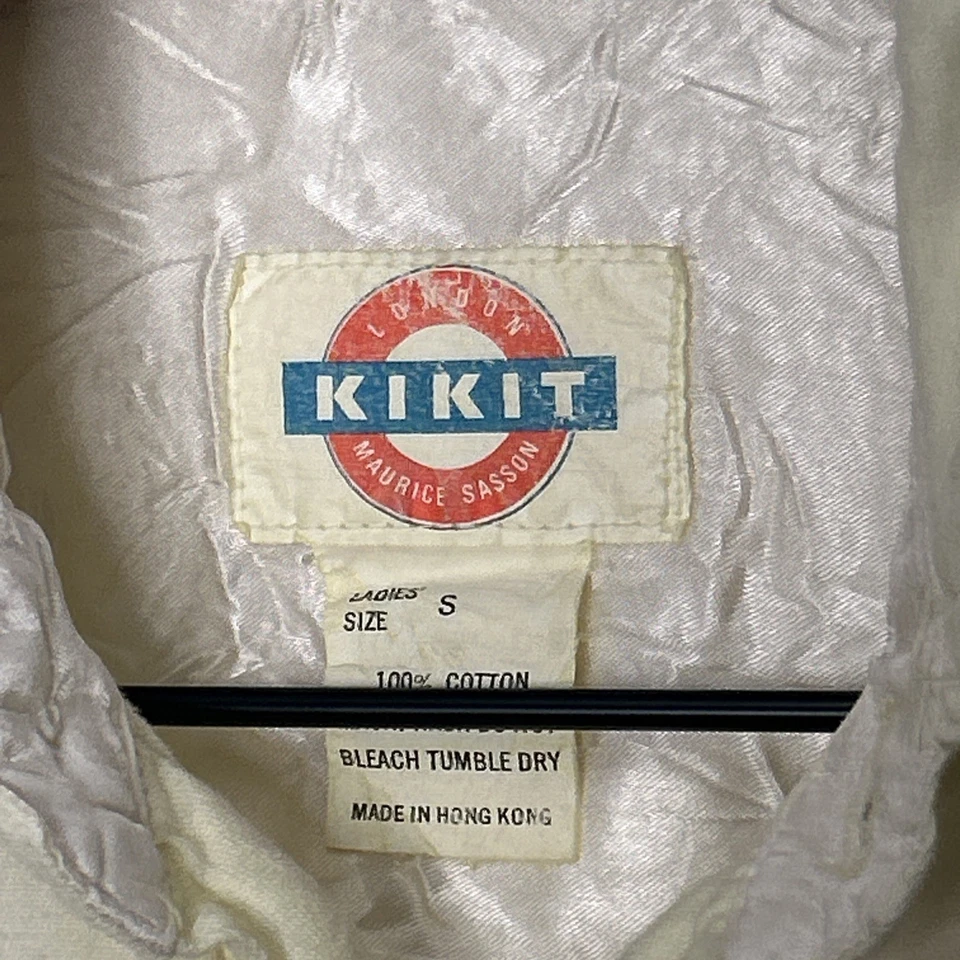 Vtg Kikit Maurice Blouse Women Small Butter Yellow Short Sleeve Boxy 1985 cotton - Image 2 of 4