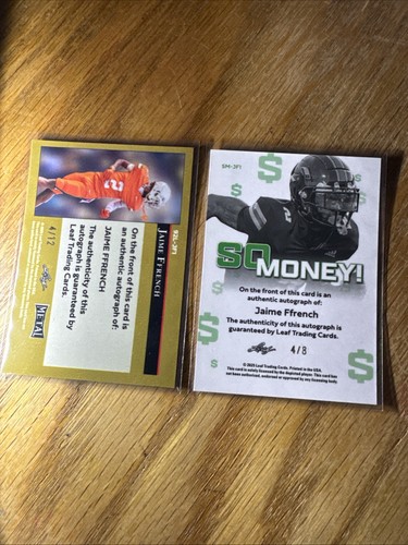 (2) 2025 Leaf Metal So Money! Auto Jaime Ffrench Purple /8, 92' Retro Blue /12 - Picture 4 of 4