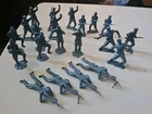 Louis Marx & Co Vintage lot of 21 Russian Army Soldier 6" Figures 1963 Blue