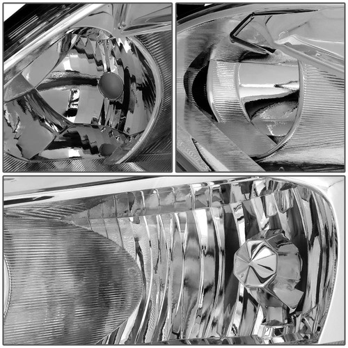 For 03-07 Honda Accord Sedan/Coupe OE Style Chrome/Amber Headlight Assembly Pair - Picture 4 of 8