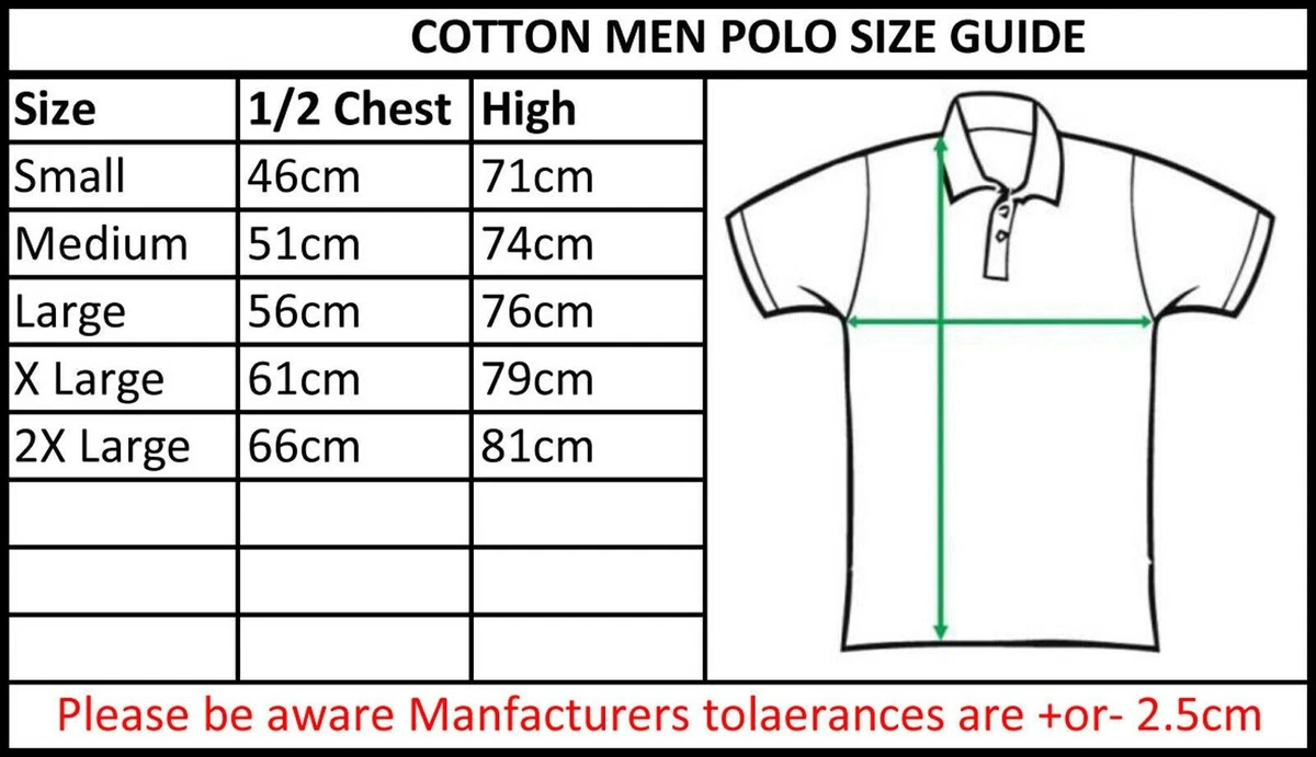 AU Polo Golf Blank Plain Basic Jersey Collar T-Shirt Small Big Men's Cotton