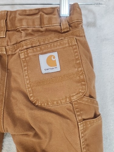 Youth Carhartt Pants Size 6 Dungaree Fit Canvas Brown Insulated - Picture 8 of 11