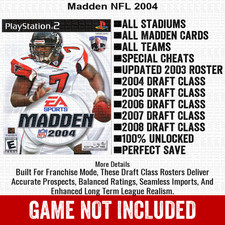 Madden NFL 2004 PS2 Playstation Roster Season Player Update Memory Card
